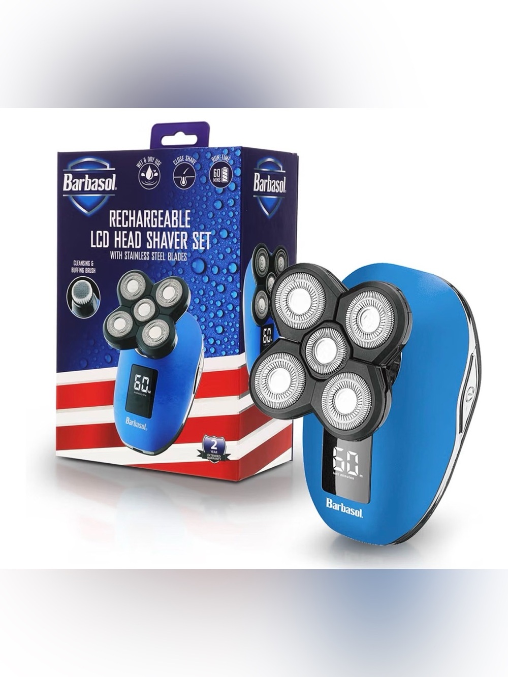 Barbasol Rechargeable LCD Head Shaver -